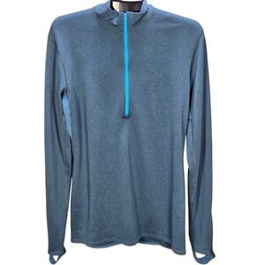 Men's Houdini XL Quarter Zip Pullover Blue Performance Base Layer Outdoor